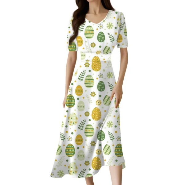 Women's Easter Loose Casual Sundresses Dresses Fashion Summer Printed Dress - Image 12