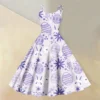 Women's  Casual Fashion Flower Print Sexy Off Shoulder Punk Retro Skirt - Image 30