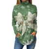 Women's Printed Christmas High Neck Pullover Long Sleeve Casual Fashion T-Shirt - Image 23