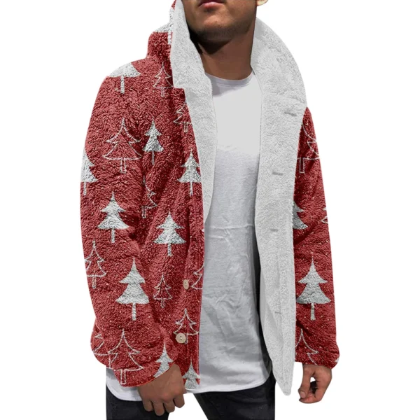 Men'S Winter Zipper Hooded Fleece Sweatshirt With Patch Pocket Casual Jacket - Image 12
