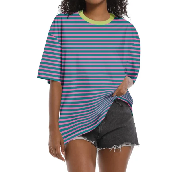 Shirt For Women's Fashion Casual Falling Shoulder Sleeves Round Neck Short - Image 28