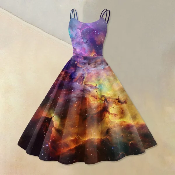 Women's Fashion  Printed Sexy Strapless Gothic Cocktail Dress Punk, Vintage - Image 16