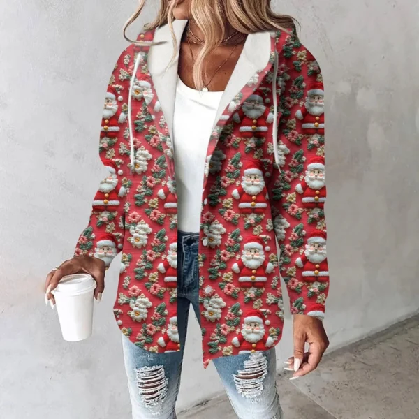 Women's Coat Casual And Fashionable Composite Thick And Warm Printed Hooded - Image 32