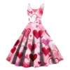 Christmas Ladies Casual Fashion Flower Print Sexy Off Shoulder Punk Retro Skirt - Image 3