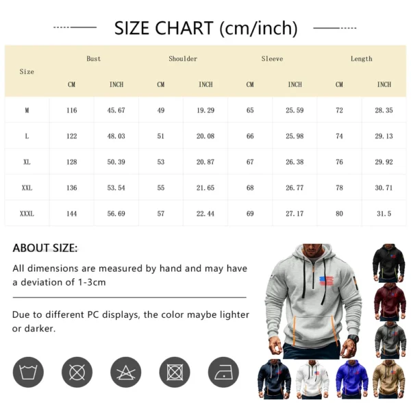 Men's Printed Sweatshirt Hoodie Zipper Arm Pocket Cardigan Men's Sports Large - Image 27