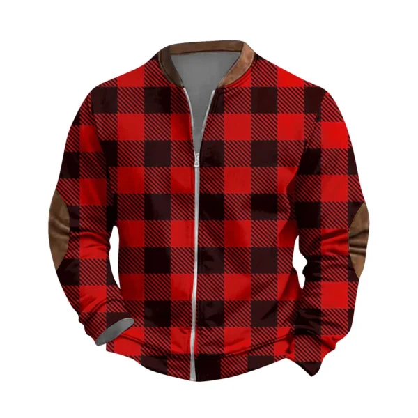 Men'S Retro Casual Sportswear With Open Zipper Sweatshirt Jacket - Image 3