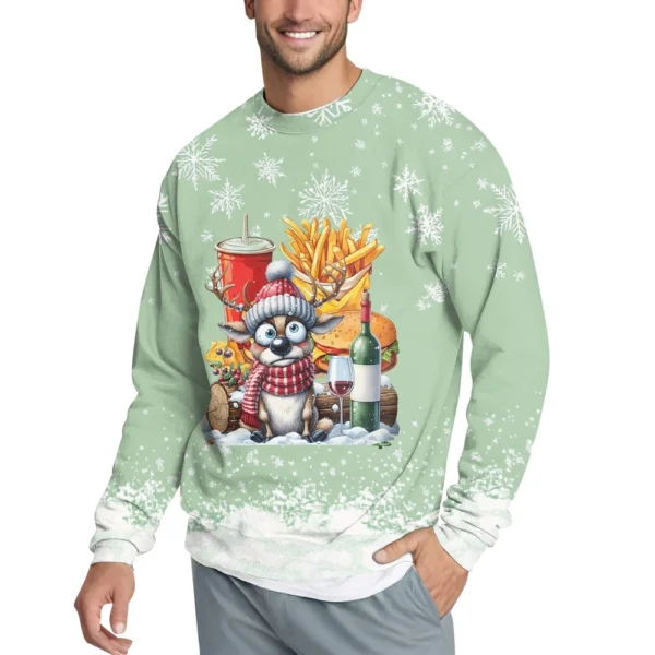 Men's Casual Fashion Comfortable Christmas Printed Round Neck Pullover - Image 17