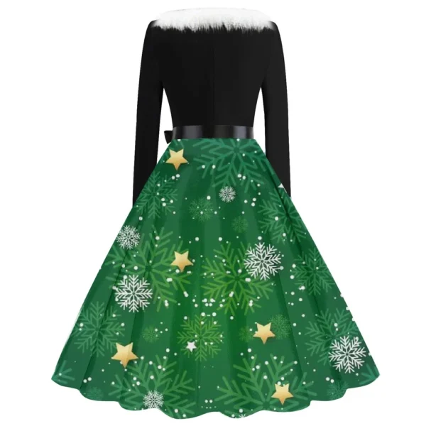 Christmas Day Women's Casual And Fashionable Long Sleeved Square Neck Print - Image 5