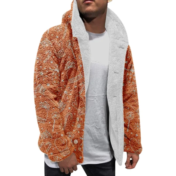 Men'S Winter Zipper Hooded Fleece Sweatshirt With Patch Pocket Casual Jacket - Image 4