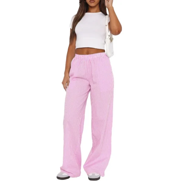Women's Striped Wide Leg Pants Casual Pants - Image 7