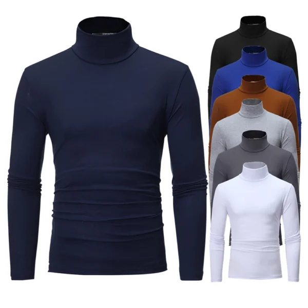 Men's Warm T-shirt Long Sleeved Warm Top Winter Sweater Warm Sports Shirt