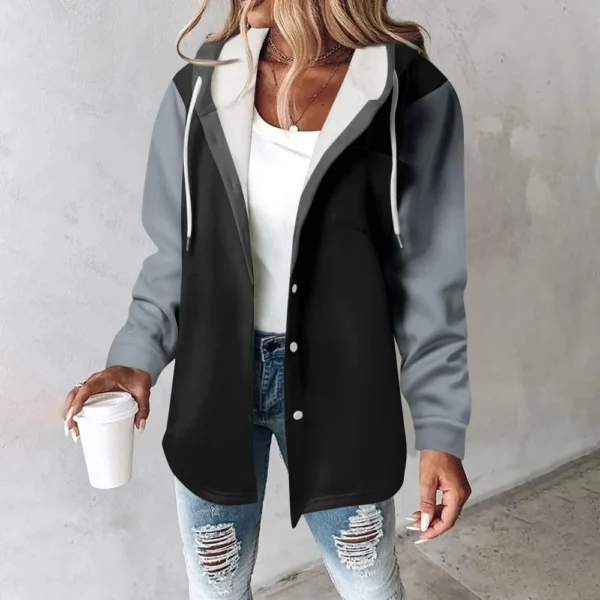 Women's Coat Casual And Fashionable Composite Thick And Warm Printed Hooded - Image 13