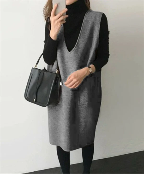Vest women solid color loose dress women - Image 24