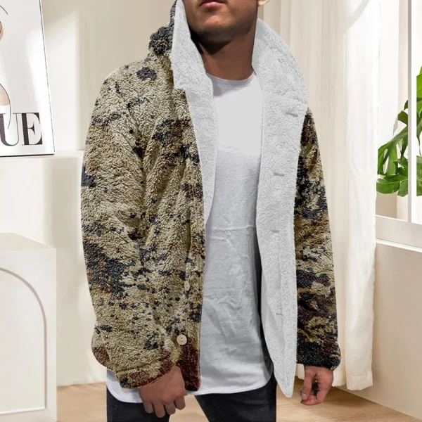 Men'S Winter Zipper Hooded Fleece Sweatshirt With Patch Pocket Casual Jacket - Image 28