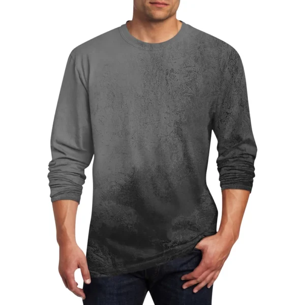 Men's T Shirt O-Neck Clothing Apparel Outdoor Long Sleeve Print Fashion - Image 4