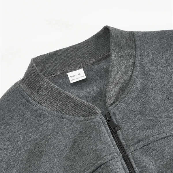Men's New Solid Color Men's Hoodie Jacket Warm Plus Fleece Thick Jacket Casual - Image 11