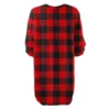 Women's Round Neck Casual Long Sleeve Plush Gradient Plaid Dresses - Image 10