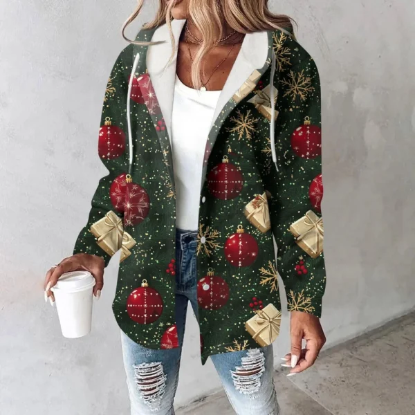 Women's Coat Casual And Fashionable Composite Thick And Warm Printed Hooded - Image 16