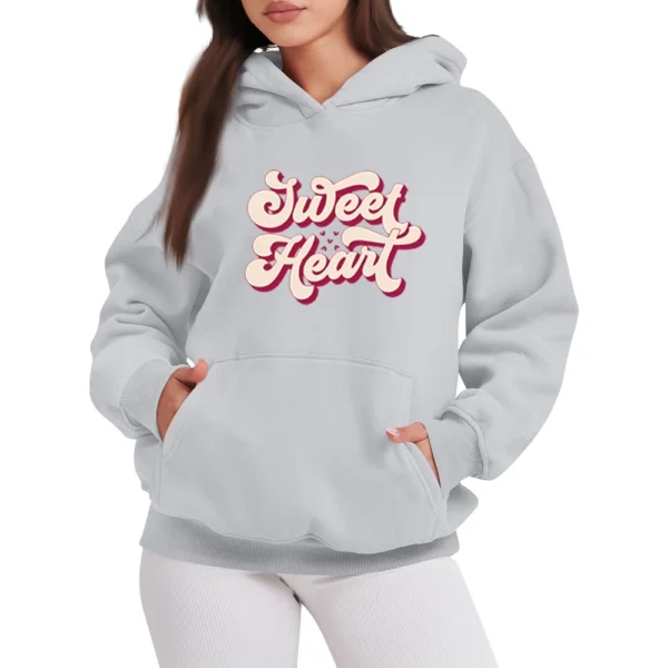 SWEET HEANT Women's Fashion Casual Pullover Hoodie Valentine's Day Printed - Image 5