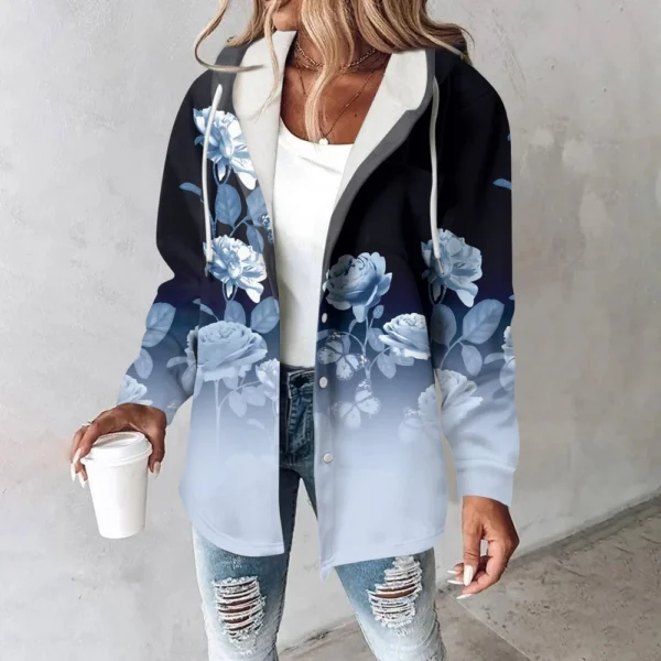 Women's Coat Casual And Fashionable Composite Thick And Warm Printed Hooded - Image 31