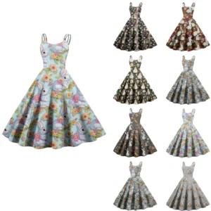 Women's Sundresses Summer Easter Casual Loose Printed Dresses Fashion Dress