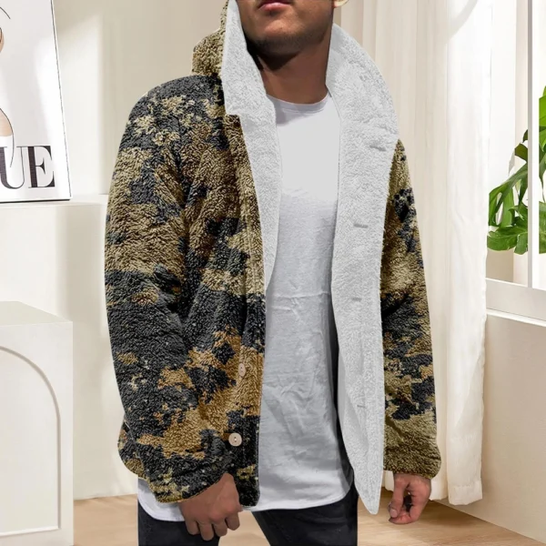 Men'S Winter Zipper Hooded Fleece Sweatshirt With Patch Pocket Casual Jacket - Image 22