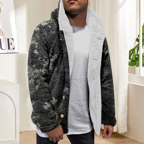 Men'S Winter Zipper Hooded Fleece Sweatshirt With Patch Pocket Casual Jacket - Image 16