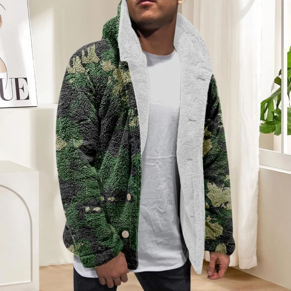 Men'S Winter Zipper Hooded Fleece Sweatshirt With Patch Pocket Casual Jacket - Image 19