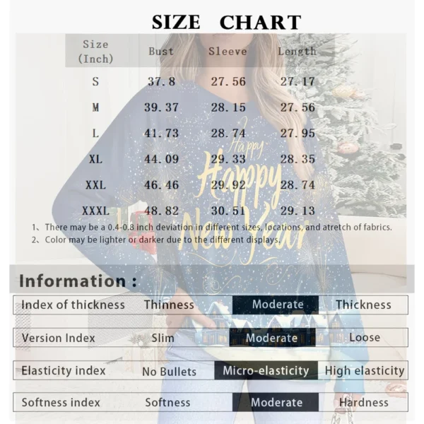 Women's Casual Fashion Comfortable Raglan Sleeve V-Neck Christmas Print - Image 27