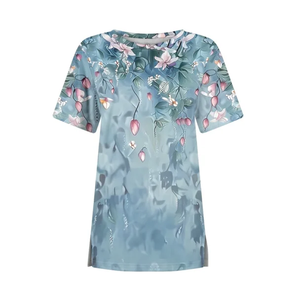 Women's Casual Fashion Printed Loose Daily Round Neck Short Sleeved T-Shirt - Image 10