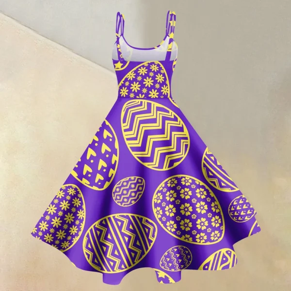 Women's  Casual Fashion Flower Print Sexy Off Shoulder Punk Retro Skirt - Image 11