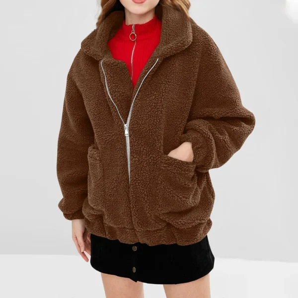 Fashion Women High Collar Solid Casual Sleeve Pullover Blouse Long Sleeve - Image 19