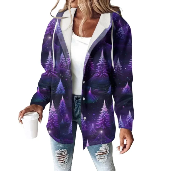 Women's Coat Casual And Fashionable Composite Thick And Warm Printed Hooded - Image 30