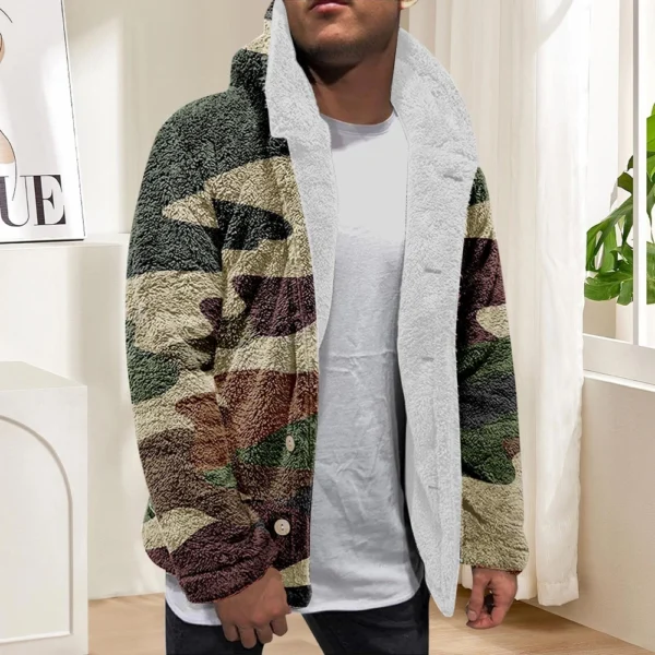 Men'S Winter Zipper Hooded Fleece Sweatshirt With Patch Pocket Casual Jacket - Image 13