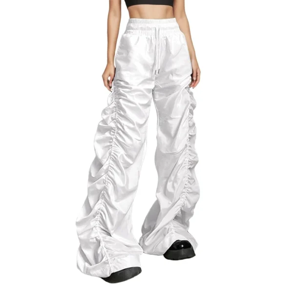 Women's Solid Color Baggy High-waisted Hip Lift Pleated Baggy Lace-up Casual - Image 20