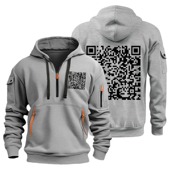 Men's Printed Sweatshirt Hoodie Zipper Arm Pocket Cardigan Men's Sports Large - Image 6
