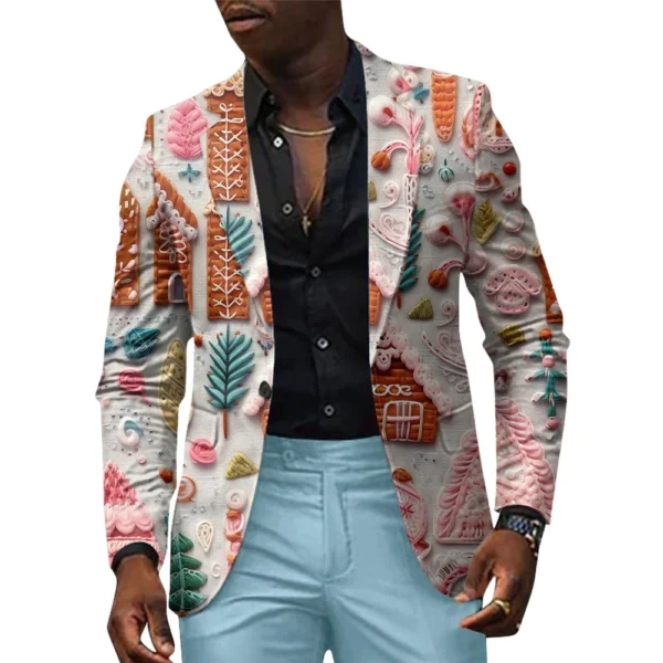 Unisex Winter Christmas Prints Suit Jackets Unisex Casual Fashion Button Jackets - Image 16