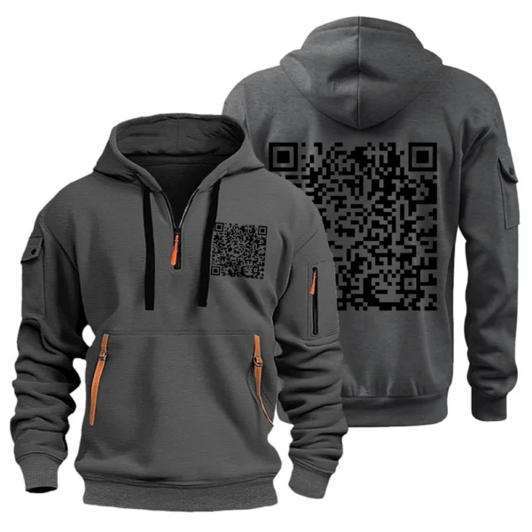 Men's Printed Sweatshirt Hoodie Zipper Arm Pocket Cardigan Men's Sports Large - Image 16