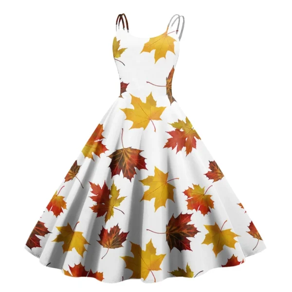 Women's Printed Strapless Gothic Cocktail Fashion Sexy Christmas Dress Punk - Image 11
