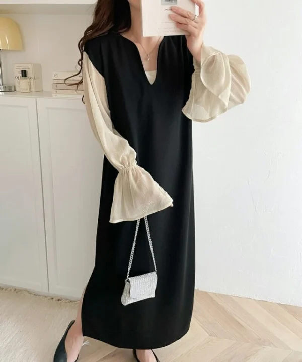 Loose splicing dress long dress - Image 7
