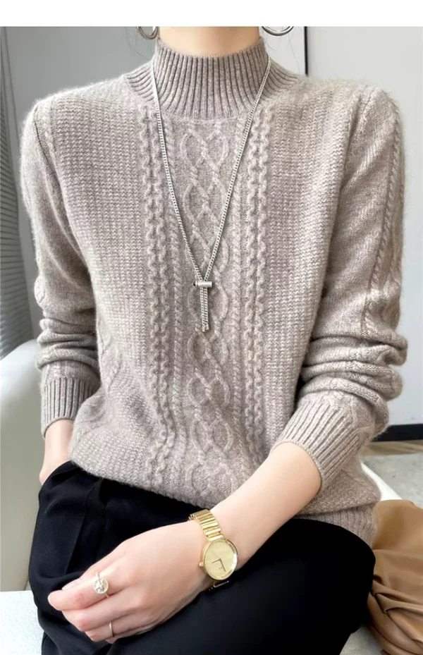 Cashmere Pullover Damen Pink Women Turtleneck Sweater - Image 10