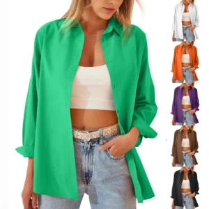 Fashion Loose Long Sleeve Cardigan Shirt Top