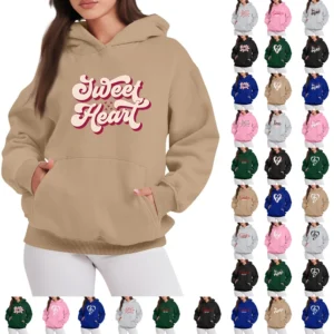 SWEET HEANT Women's Fashion Casual Pullover Hoodie Valentine's Day Printed