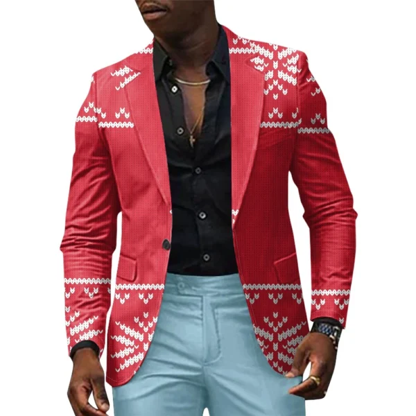 Unisex Winter Christmas Prints Suit Jackets Unisex Casual Fashion Button Jackets - Image 13