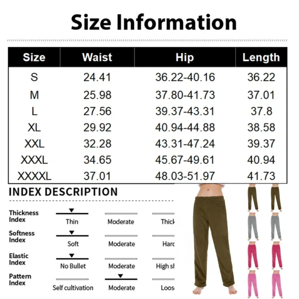 Women's Solid Color Thick Solid Color Loose Double-sided Plush Thermal Pants - Image 18