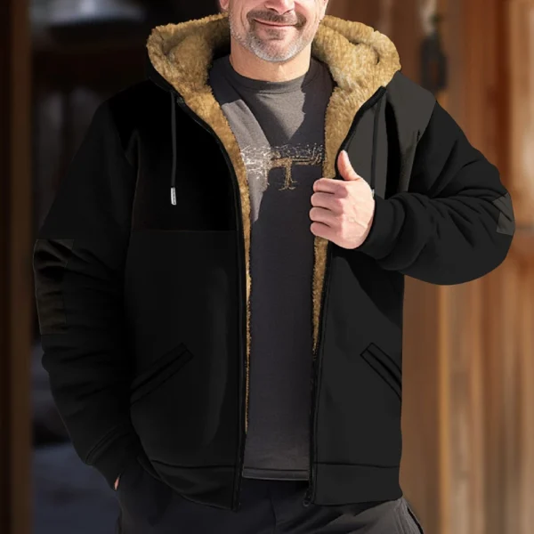 Men's Winter Print Jacket Men's Casual Trend Zipper Hooded Jacket - Image 16