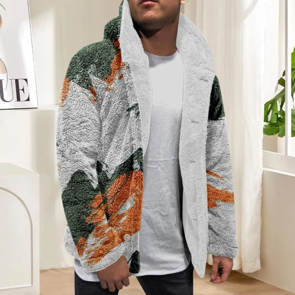 Men'S Winter Zipper Hooded Fleece Sweatshirt With Patch Pocket Casual Jacket - Image 22