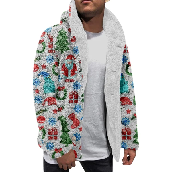 Men'S Winter Zipper Hooded Fleece Sweatshirt With Patch Pocket Casual Jacket - Image 20