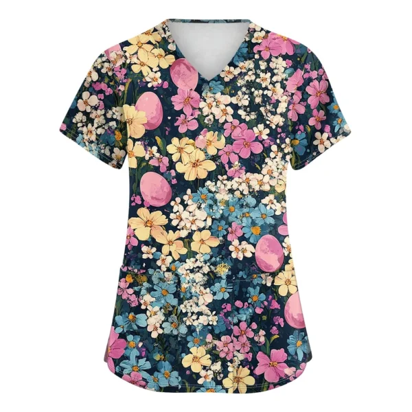Women's Short Sleeved Loose Daily Fashion Printed Casual Round Neck T-Shirt - Image 43