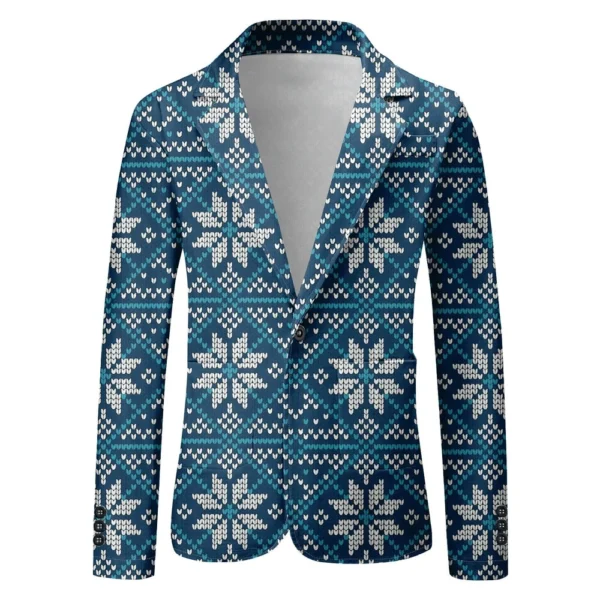 Unisex Winter Christmas Prints Suit Jackets Unisex Casual Fashion Button Jackets - Image 6